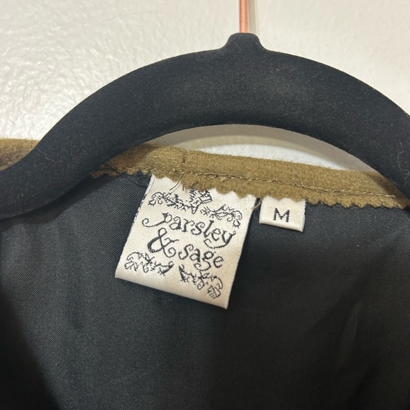 Parsley And Sage Art To Wear Sz M Wool Floral Embroidered Jacket Lagenlook Artsy - Picture 2 of 7